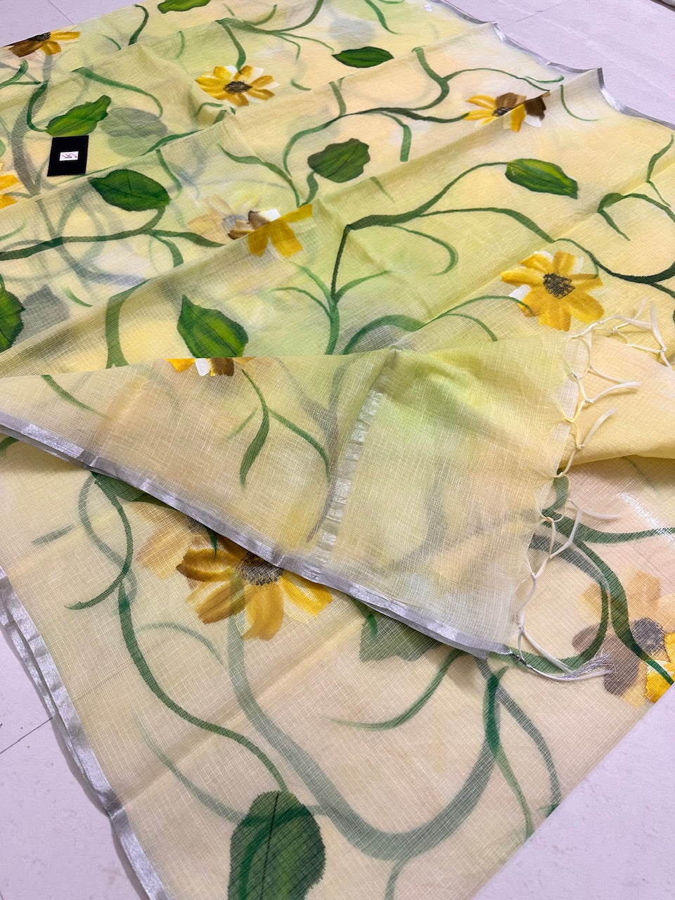 Handpainted Kota Cotton Doria Saree