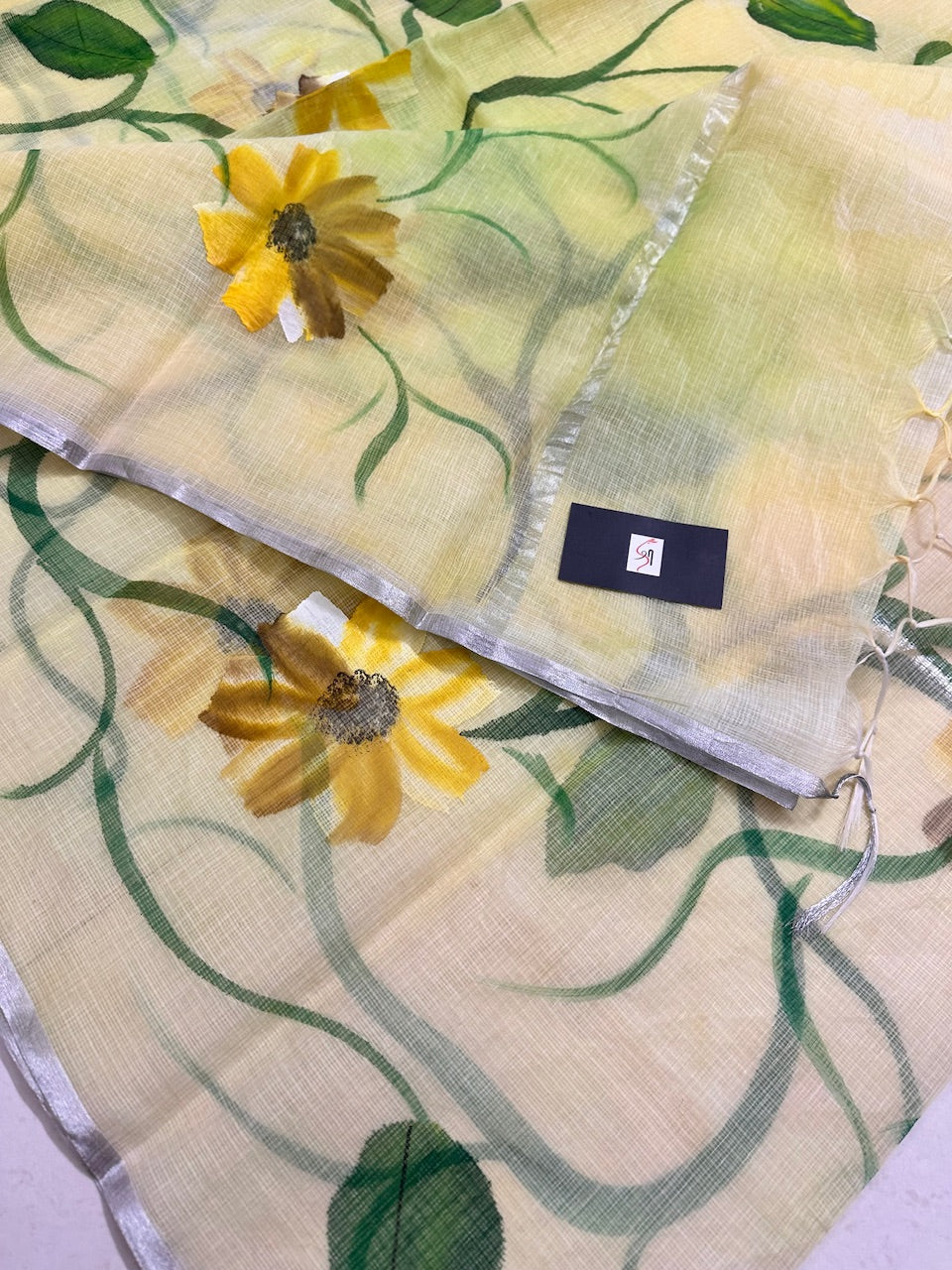 Handpainted Kota Cotton Doria Saree