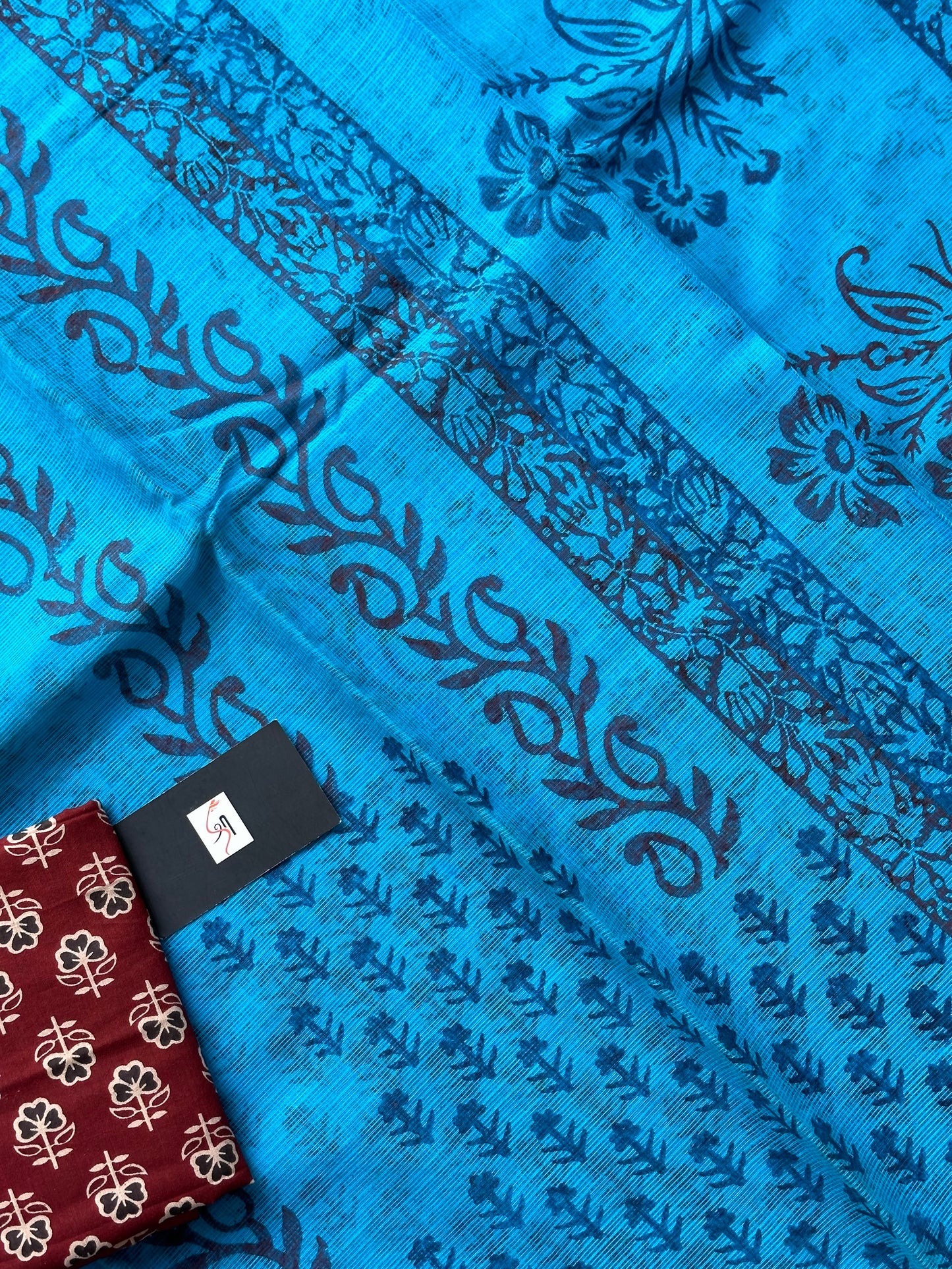 Pure HandBlock Printed Kota Cotton Doria Saree