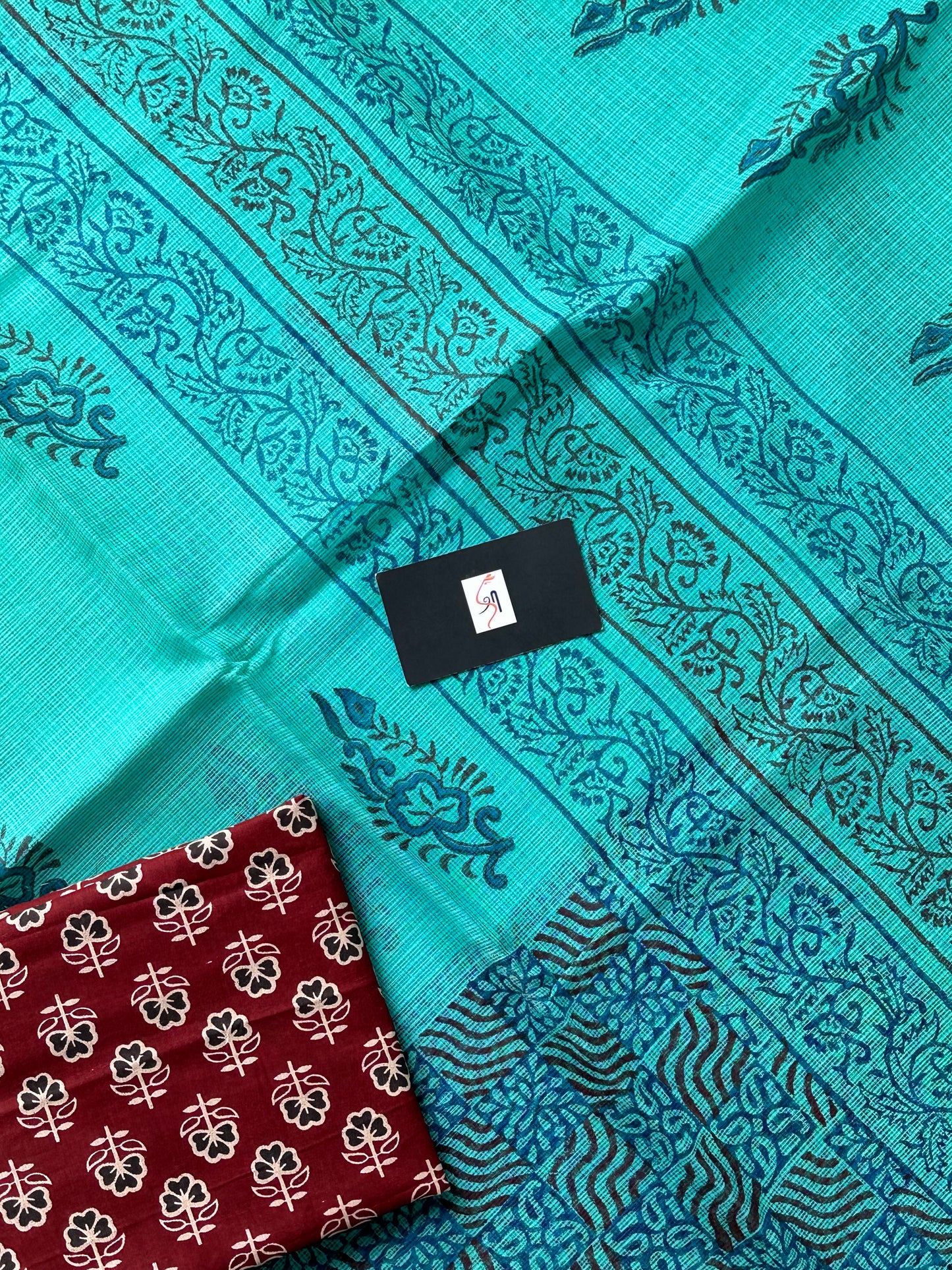 Pure HandBlock Printed Kota Cotton Doria Saree