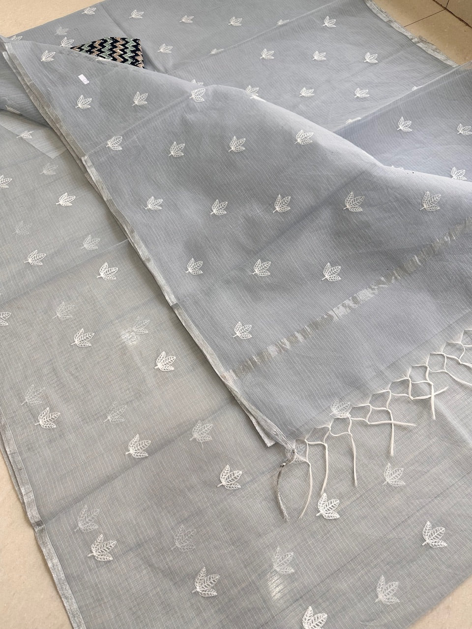 Embroidered Kota Cotton Doria Saree