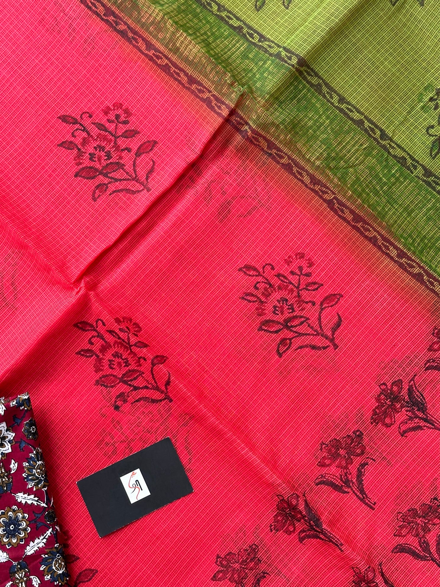 Pure HandBlock Printed Kota Cotton Doria Saree