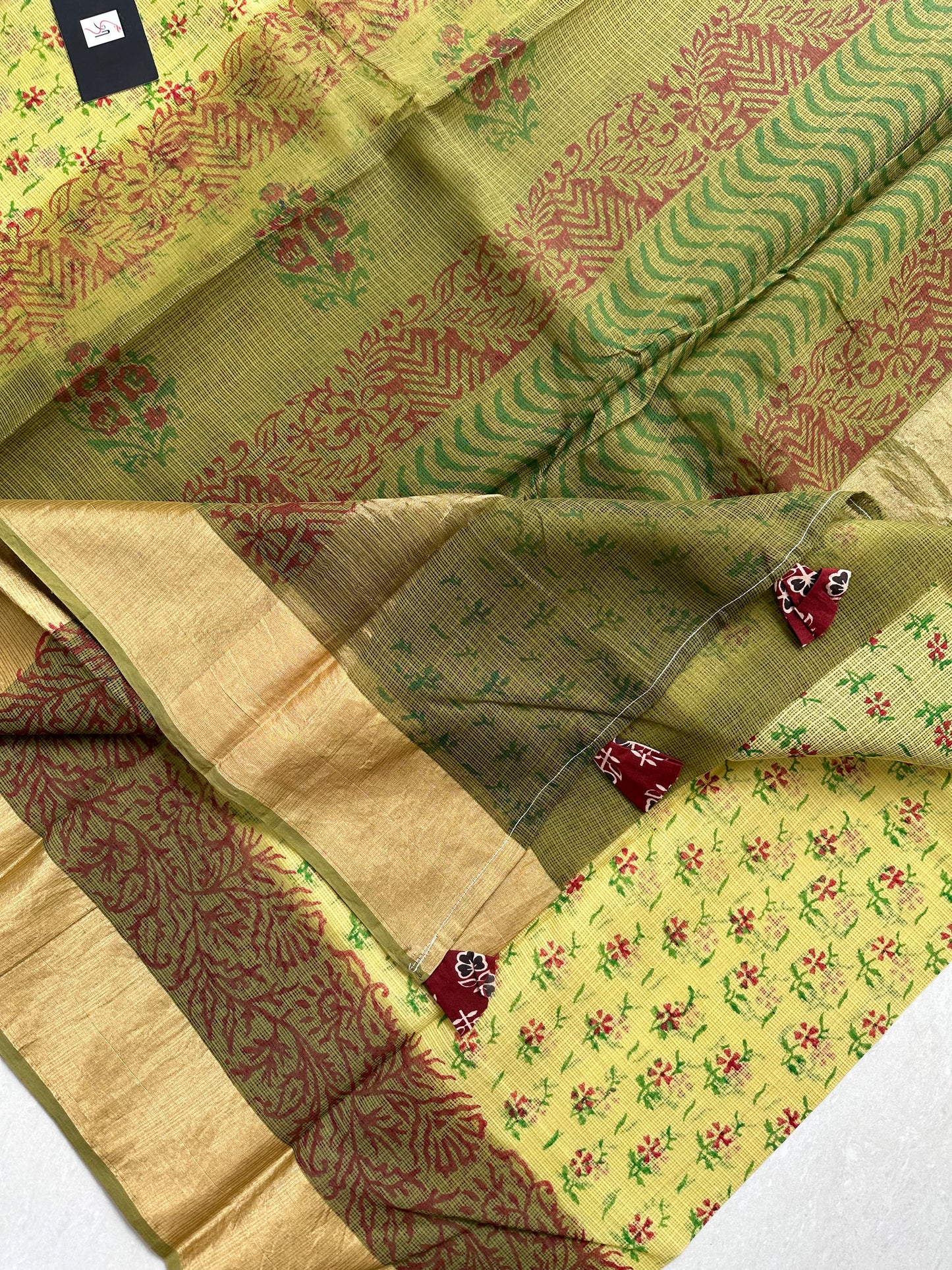 Pure HandBlock Printed Kota Cotton Doria Saree