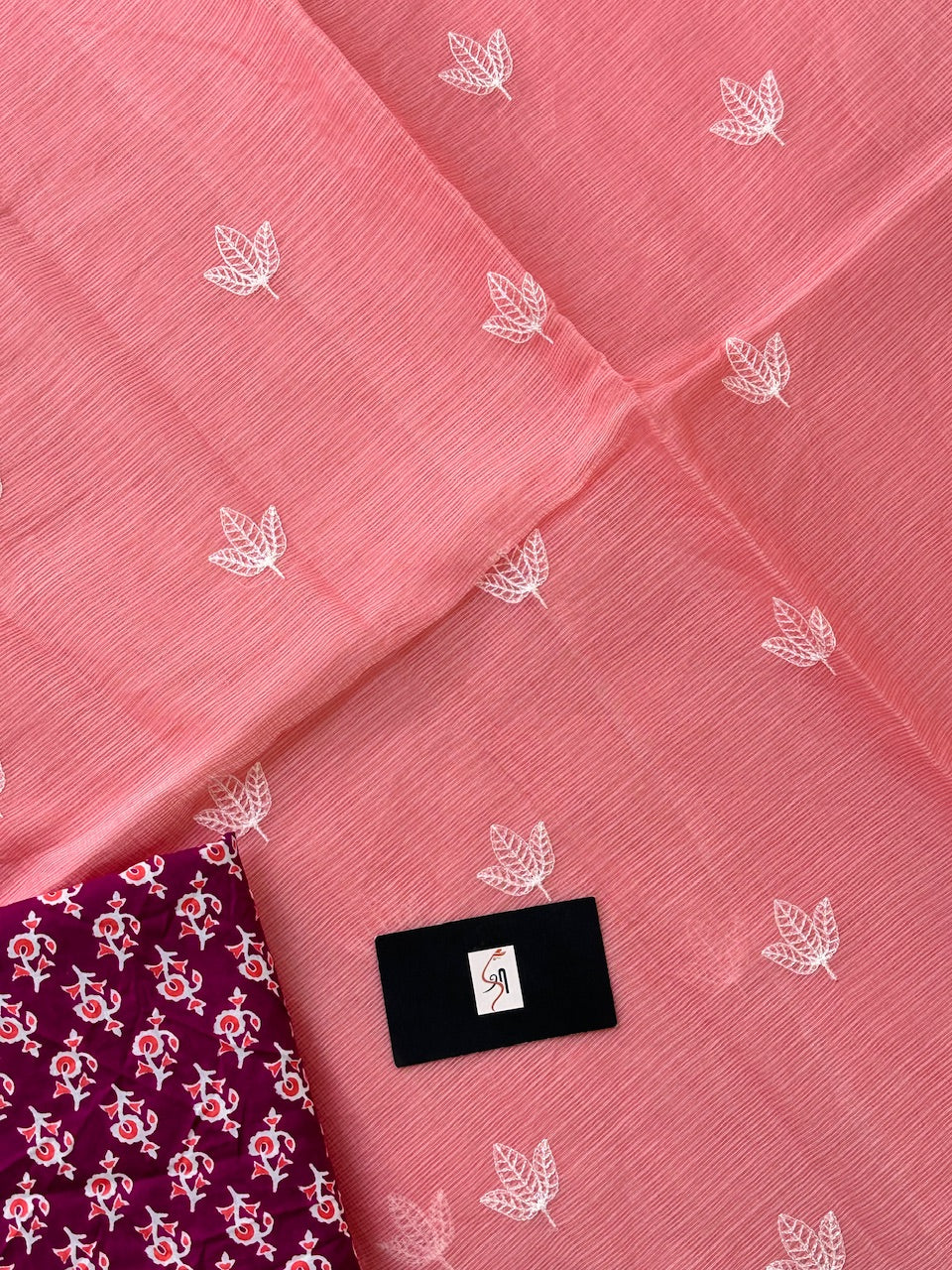 Embroidered Kota Cotton Doria Saree