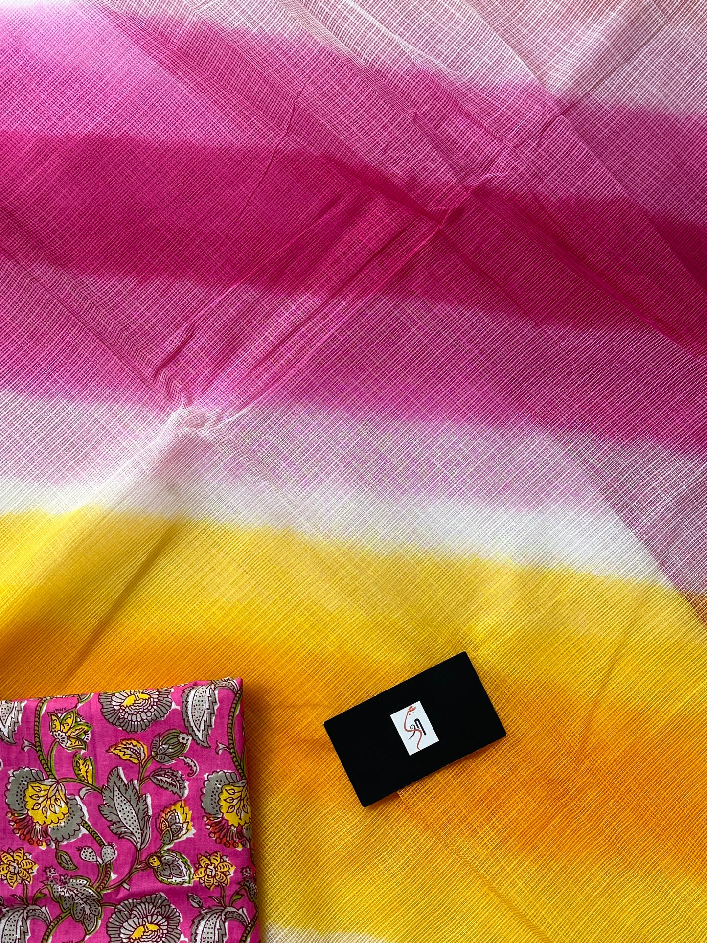 Pure HandBlock Printed Kota Cotton Doria Saree