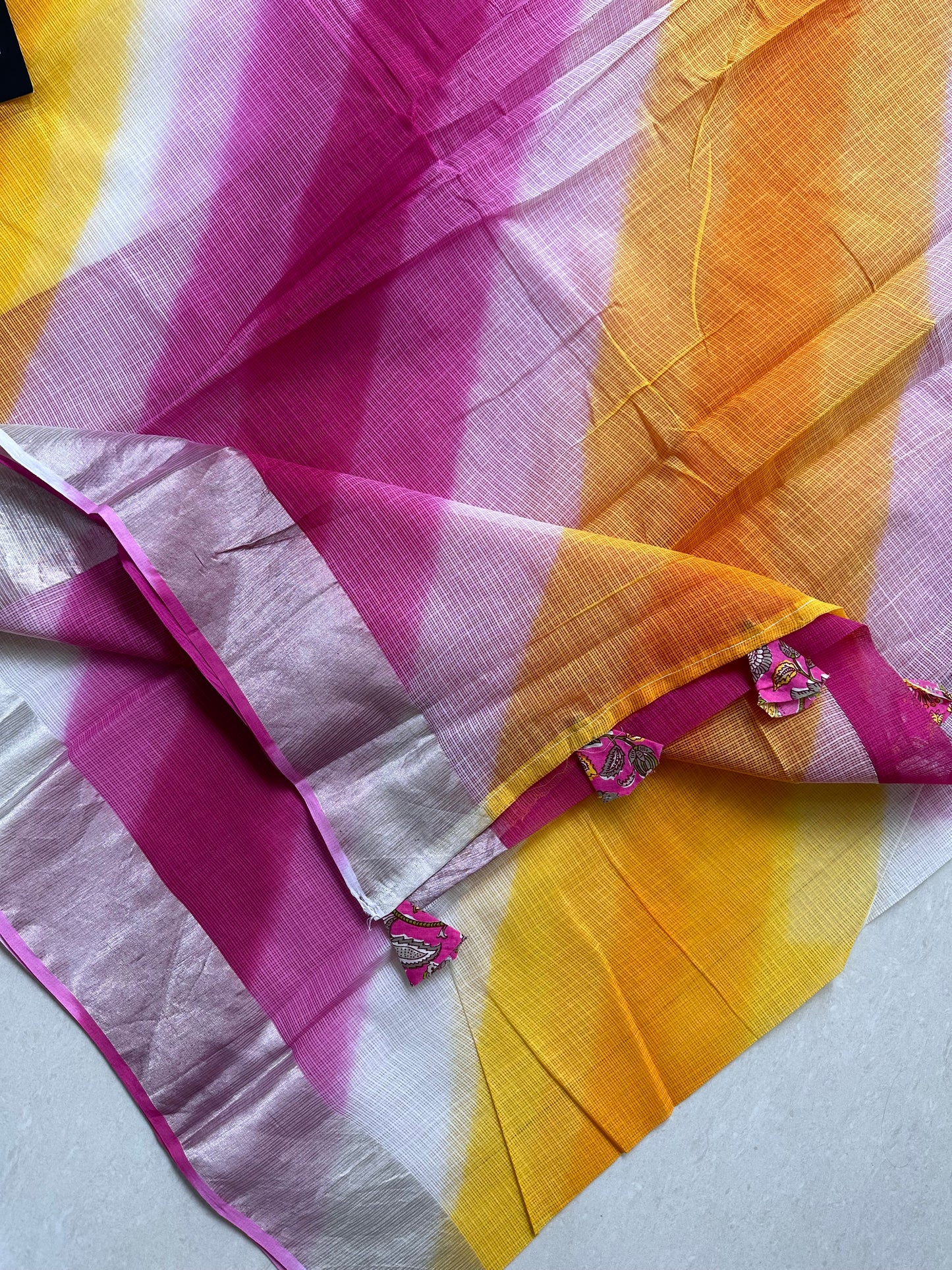 Pure HandBlock Printed Kota Cotton Doria Saree