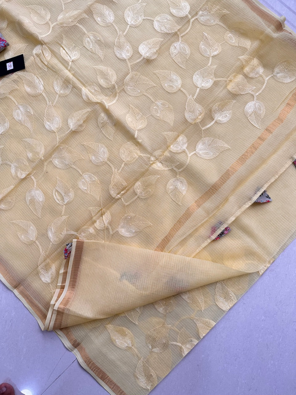 Pure Embroidered Kota Cotton Doria Saree