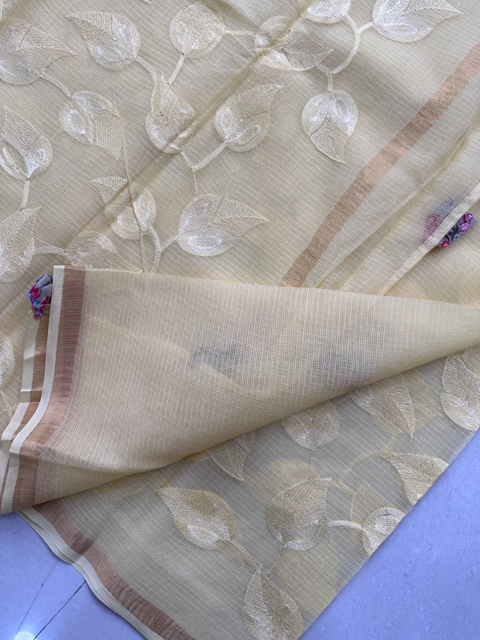 Pure Embroidered Kota Cotton Doria Saree