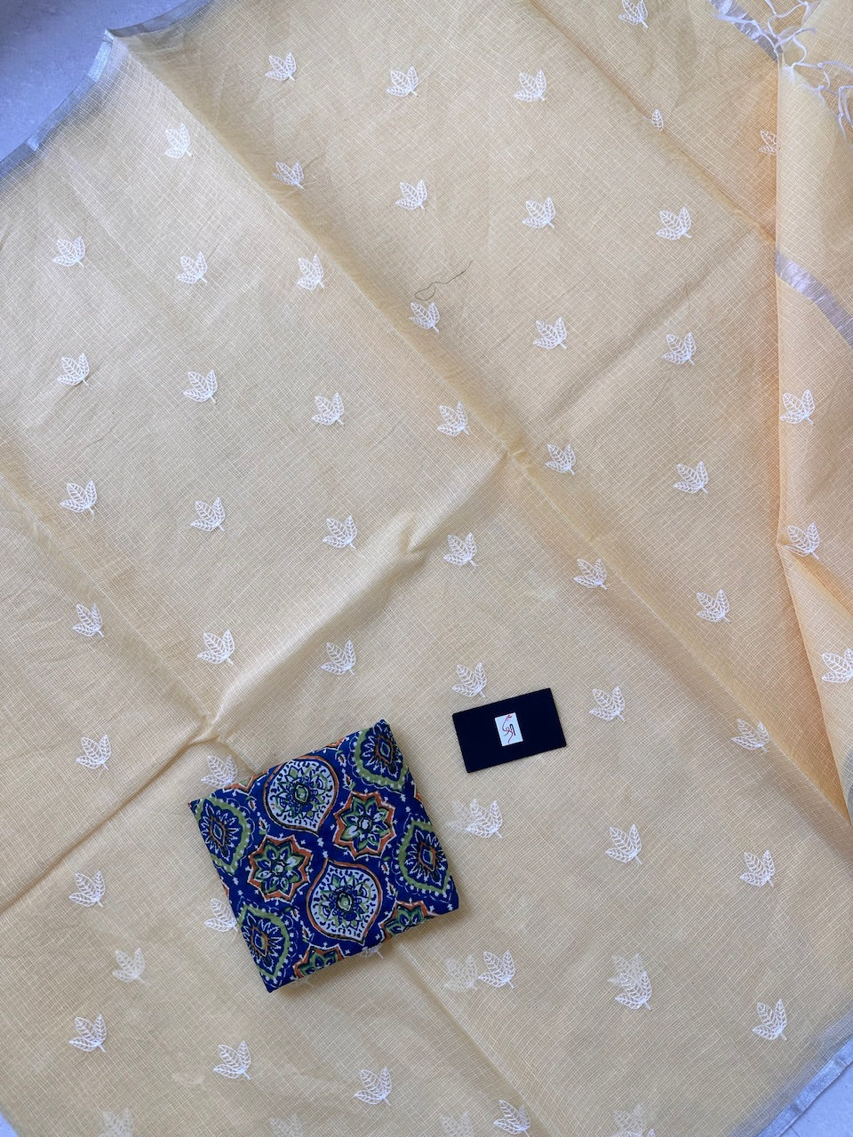 Embroidered Kota Cotton Doria Saree