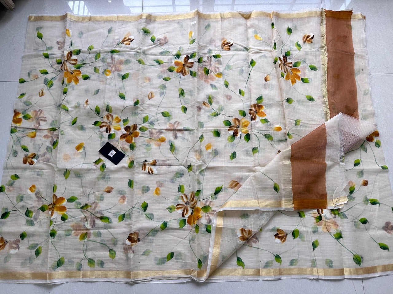 Handpainted Kota Cotton Doria Saree