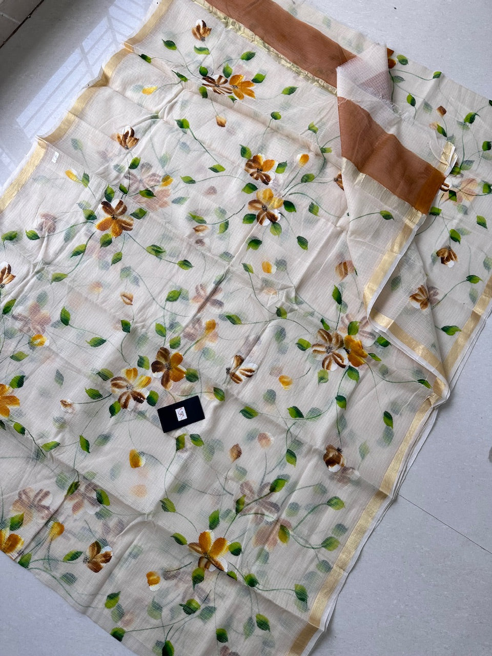 Handpainted Kota Cotton Doria Saree