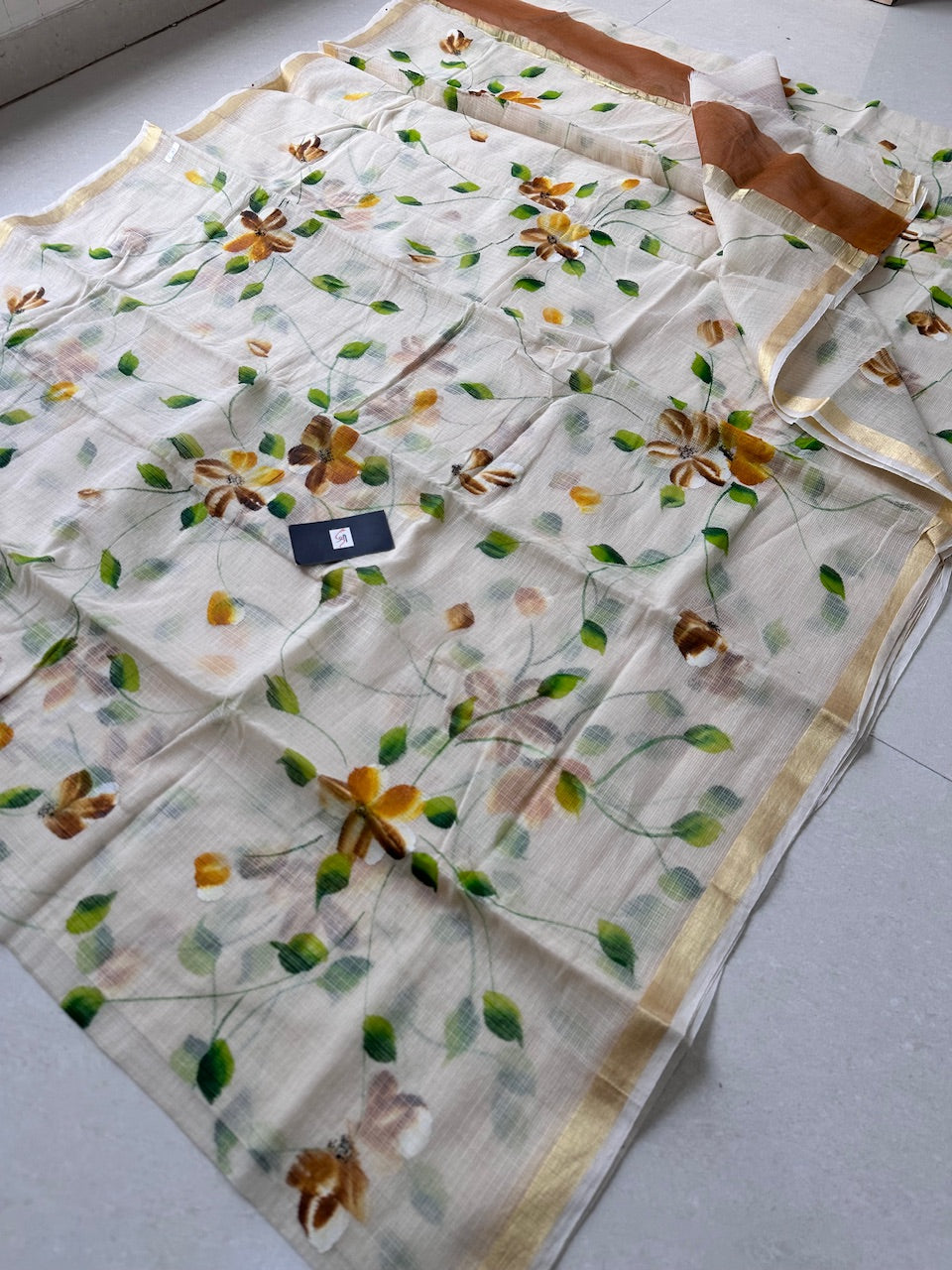 Handpainted Kota Cotton Doria Saree