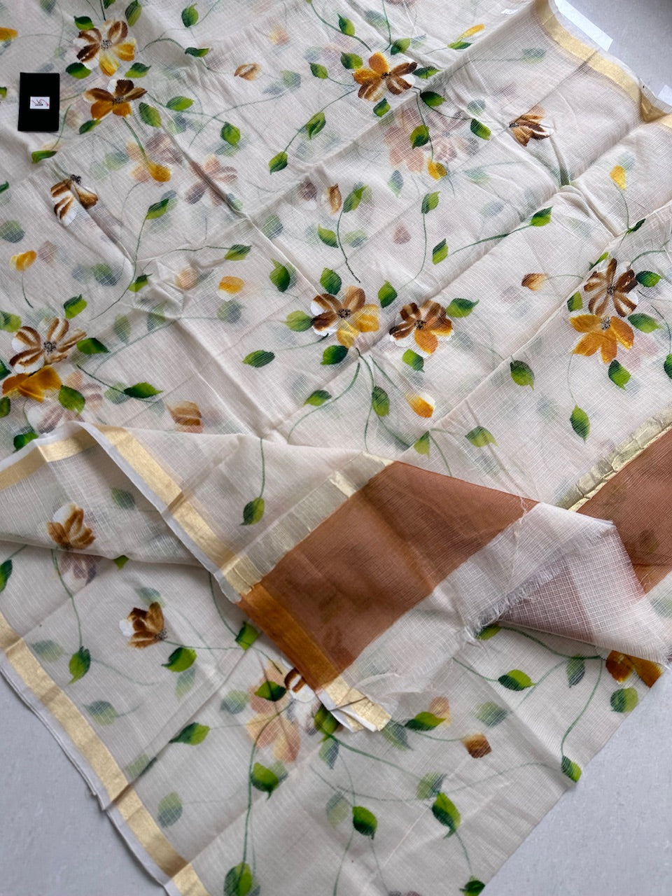 Handpainted Kota Cotton Doria Saree