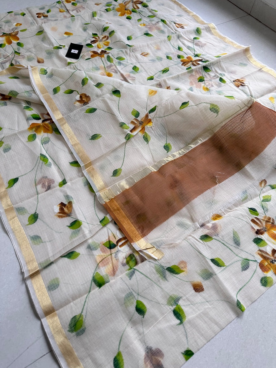 Handpainted Kota Cotton Doria Saree