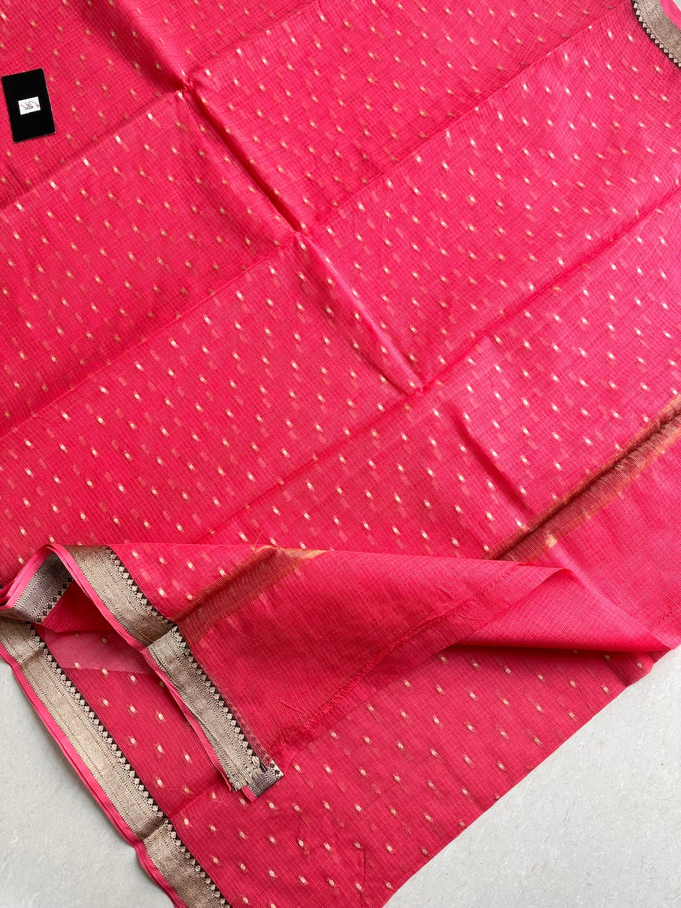 Pure Weaved Kota Cotton Doria Saree