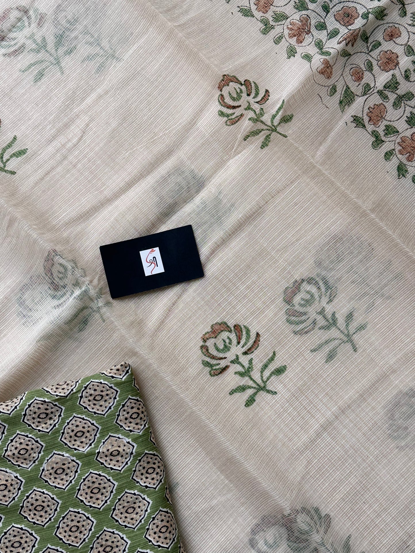 HandBlock Printed Kota Cotton Doria Saree