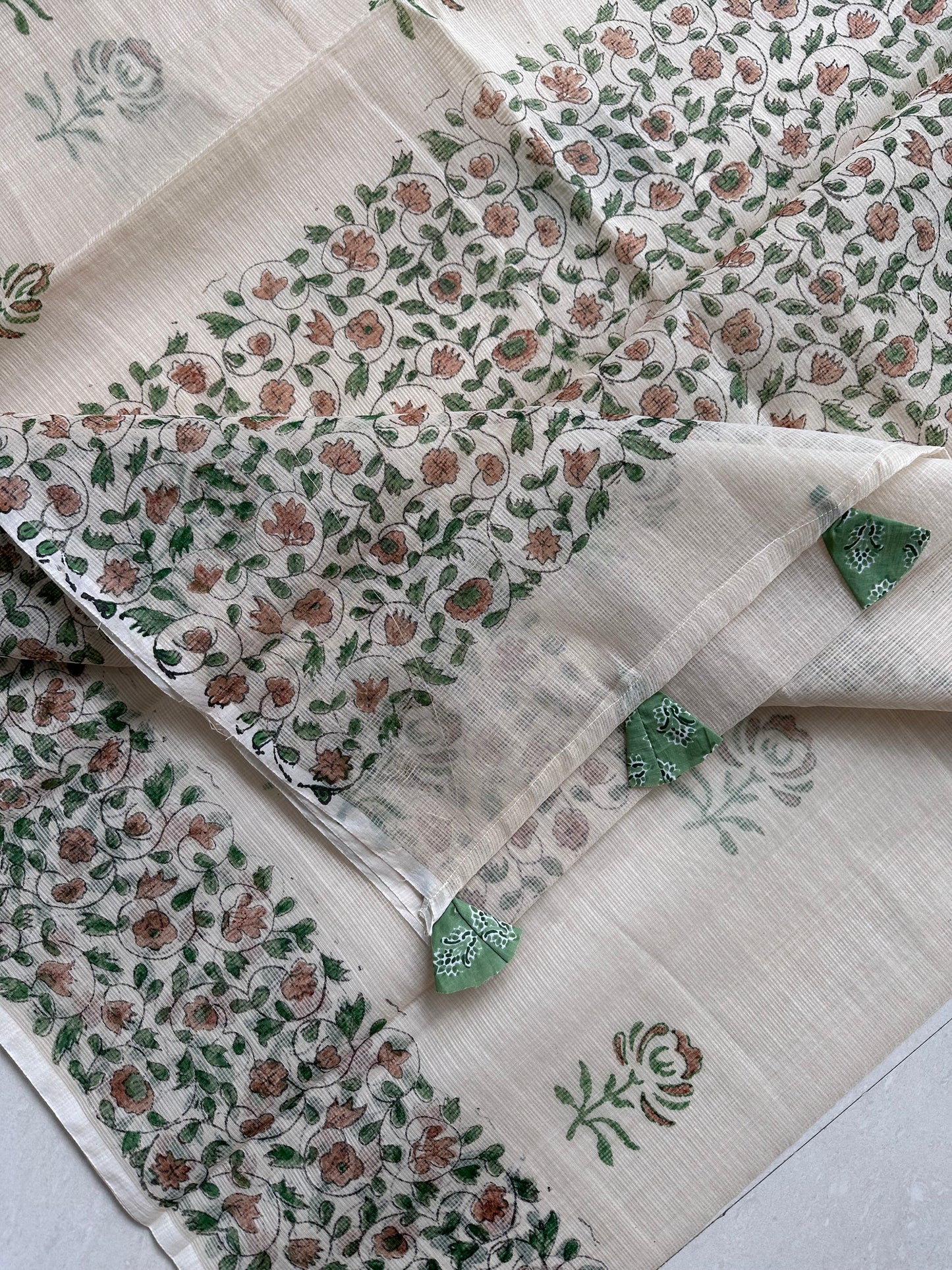 HandBlock Printed Kota Cotton Doria Saree