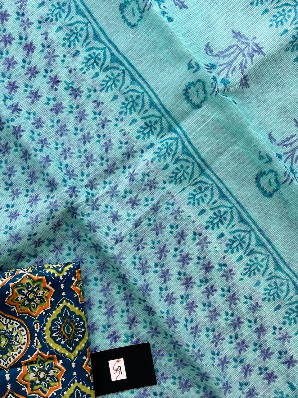 HandBlock Printed Kota Cotton Doria Saree