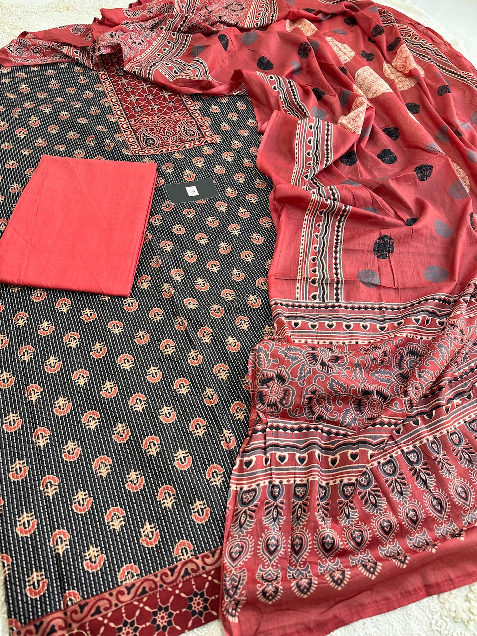 Pure HandBlock Printed Premium Weaved Cotton Suit