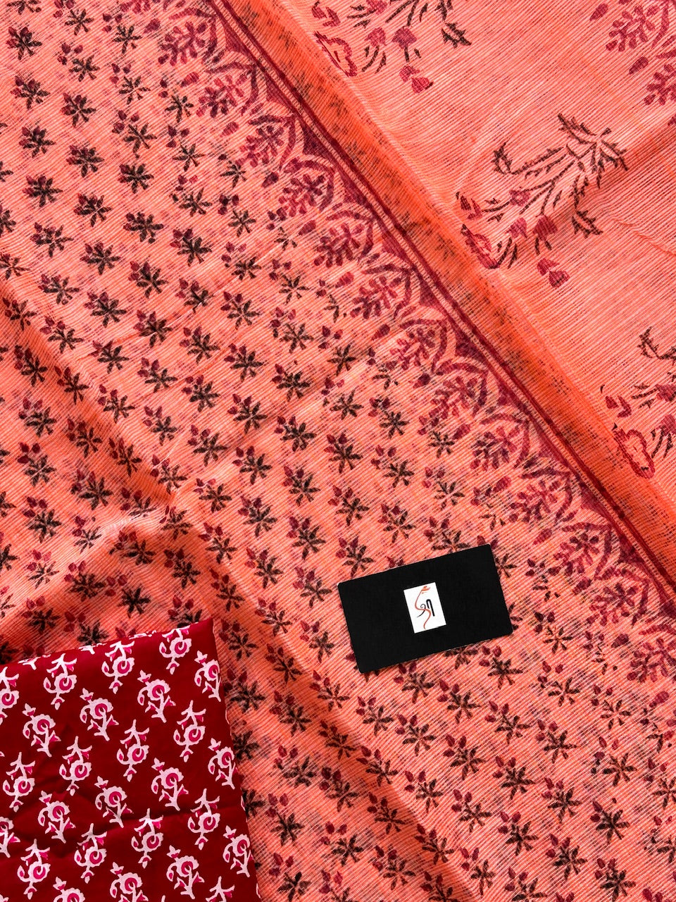 HandBlock Printed Kota Cotton Doria Saree