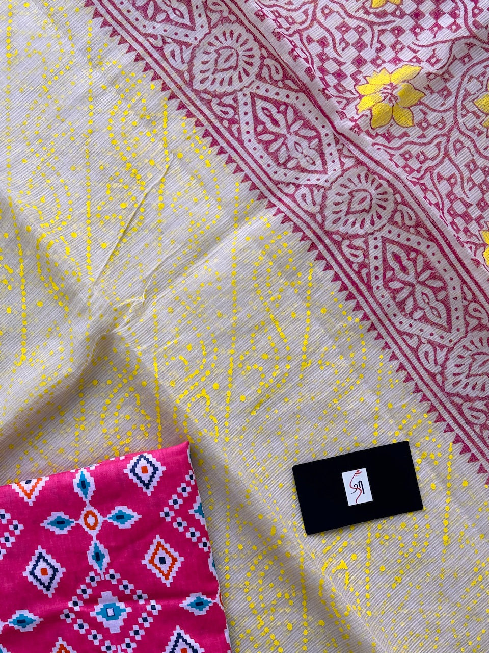 HandBlock Printed Kota Cotton Doria Saree