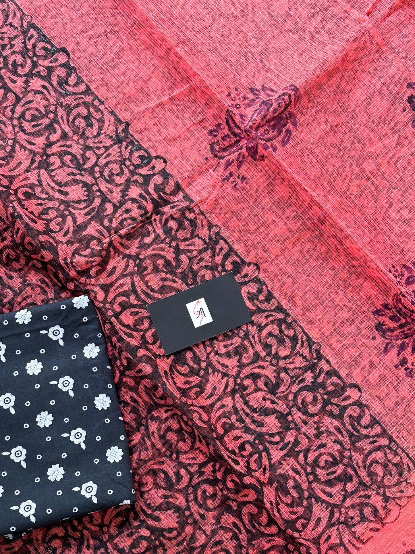 HandBlock Printed Kota Cotton Doria Saree