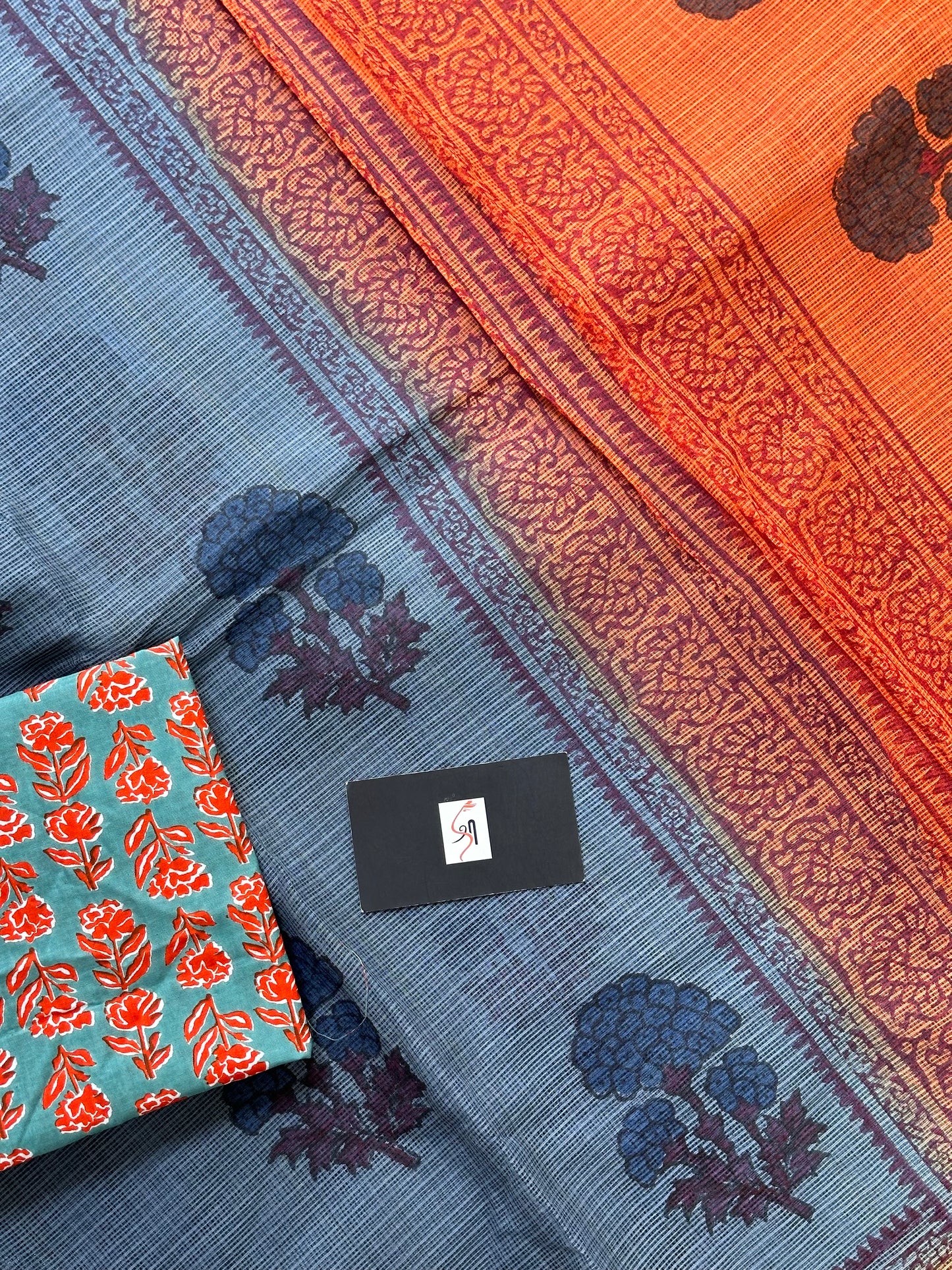 Pure HandBlock Printed Kota Cotton Doria Saree