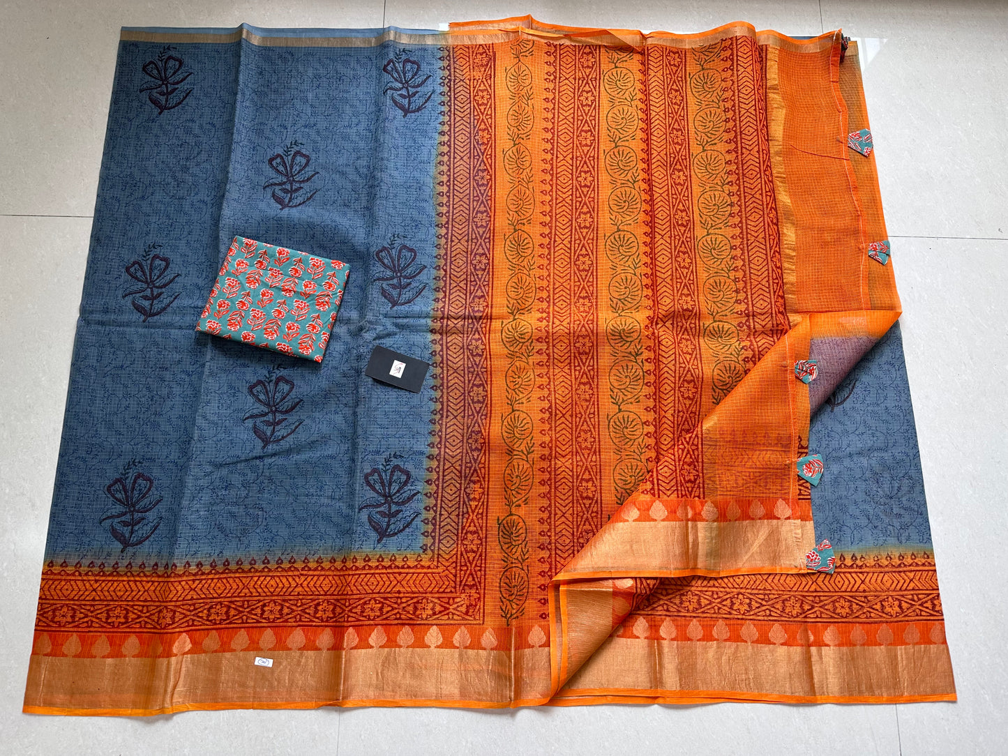 Pure HandBlock Printed Kota Doria Saree