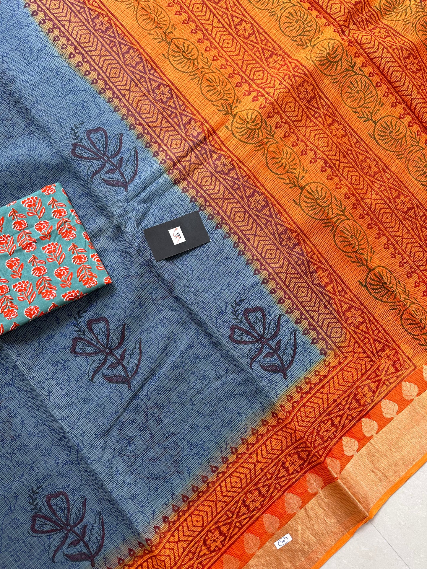 Pure HandBlock Printed Kota Doria Saree