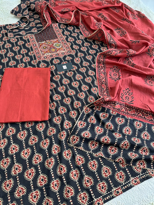 Pure HandBlock Printed Premium Cotton Suit