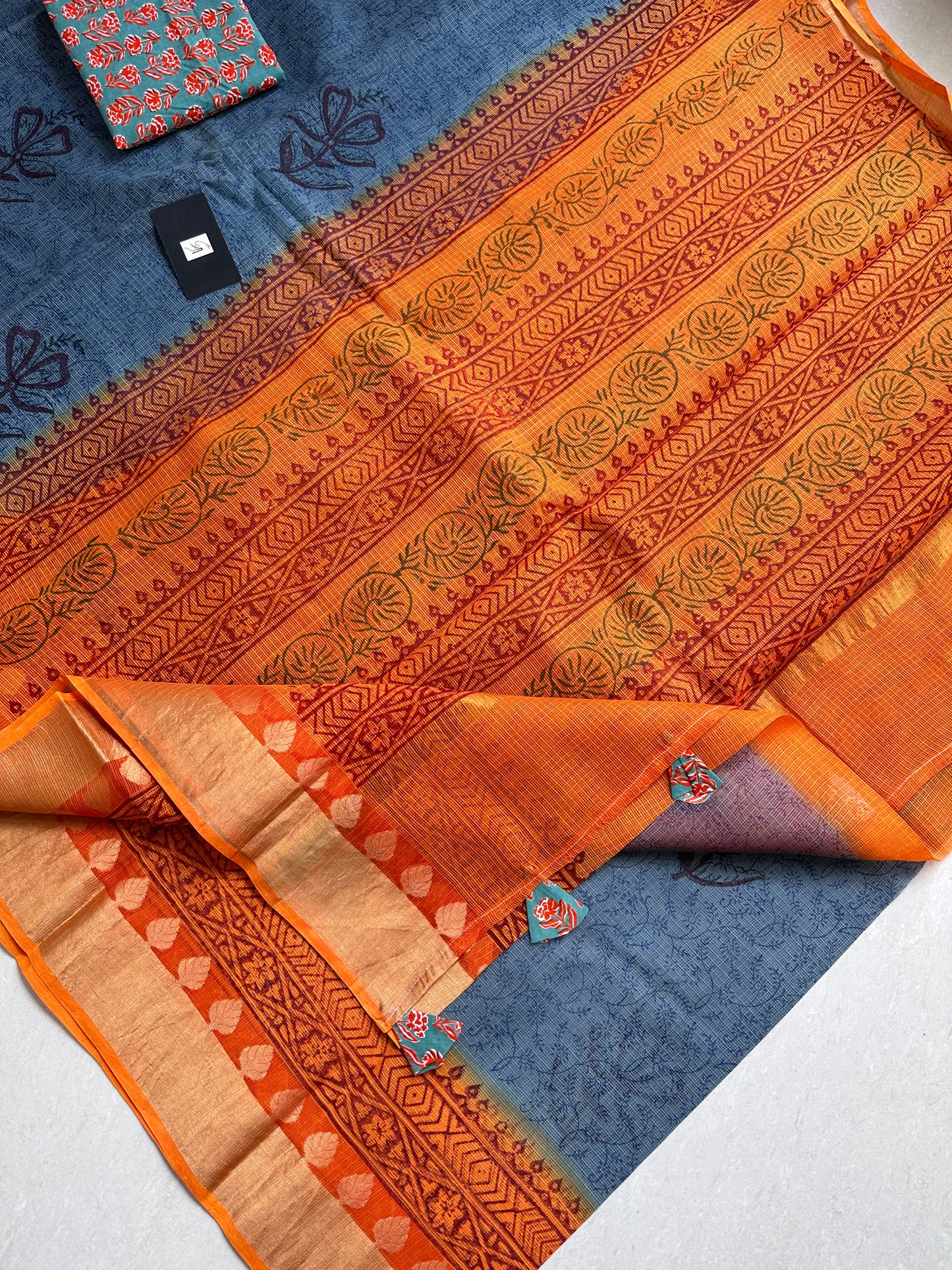 Pure HandBlock Printed Kota Doria Saree