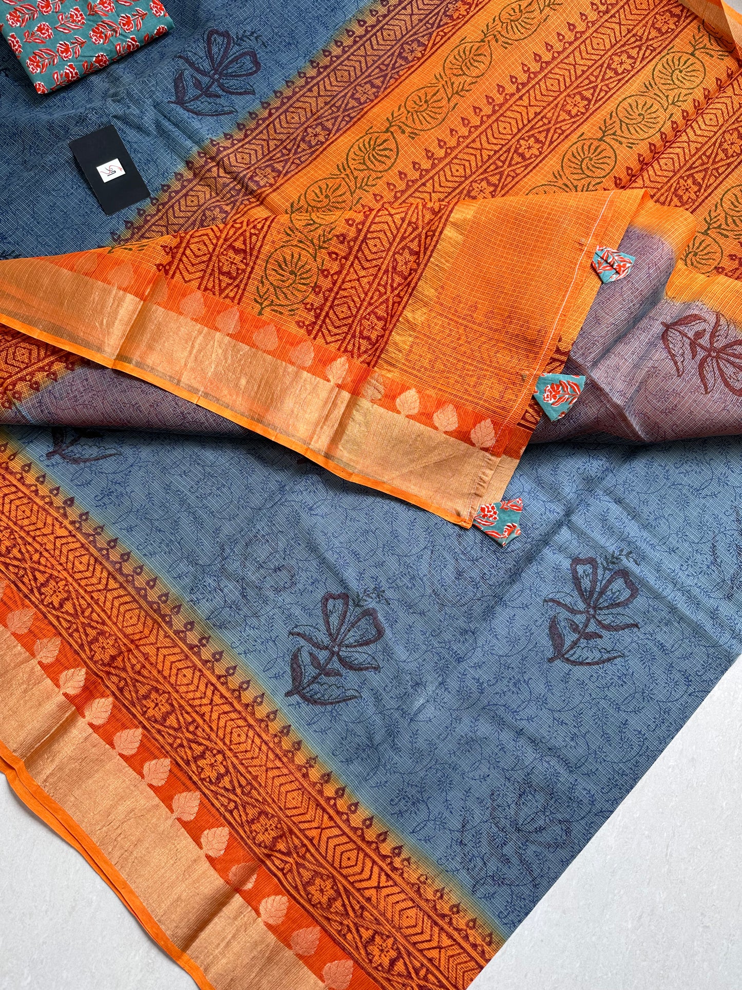 Pure HandBlock Printed Kota Doria Saree