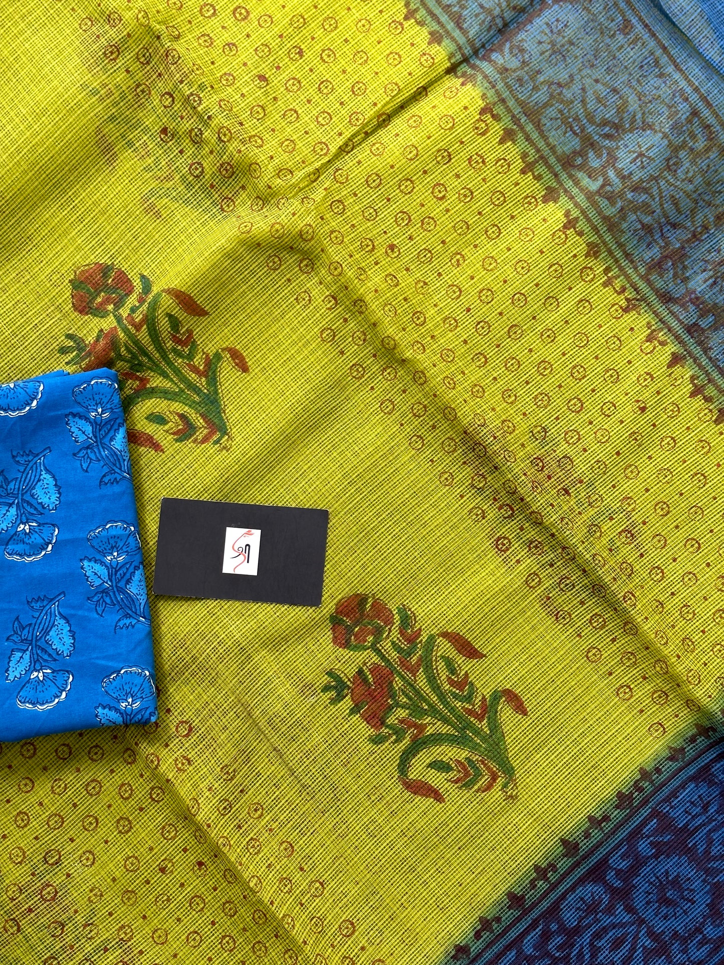 Pure HandBlock Printed Kota Cotton Doria Saree