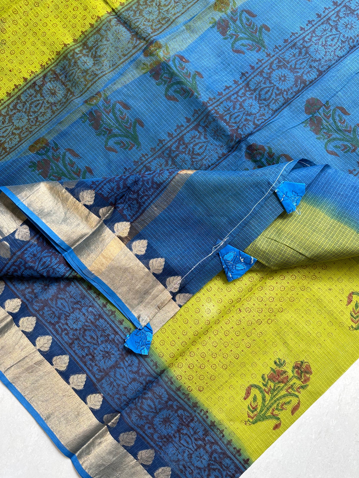 Pure HandBlock Printed Kota Cotton Doria Saree