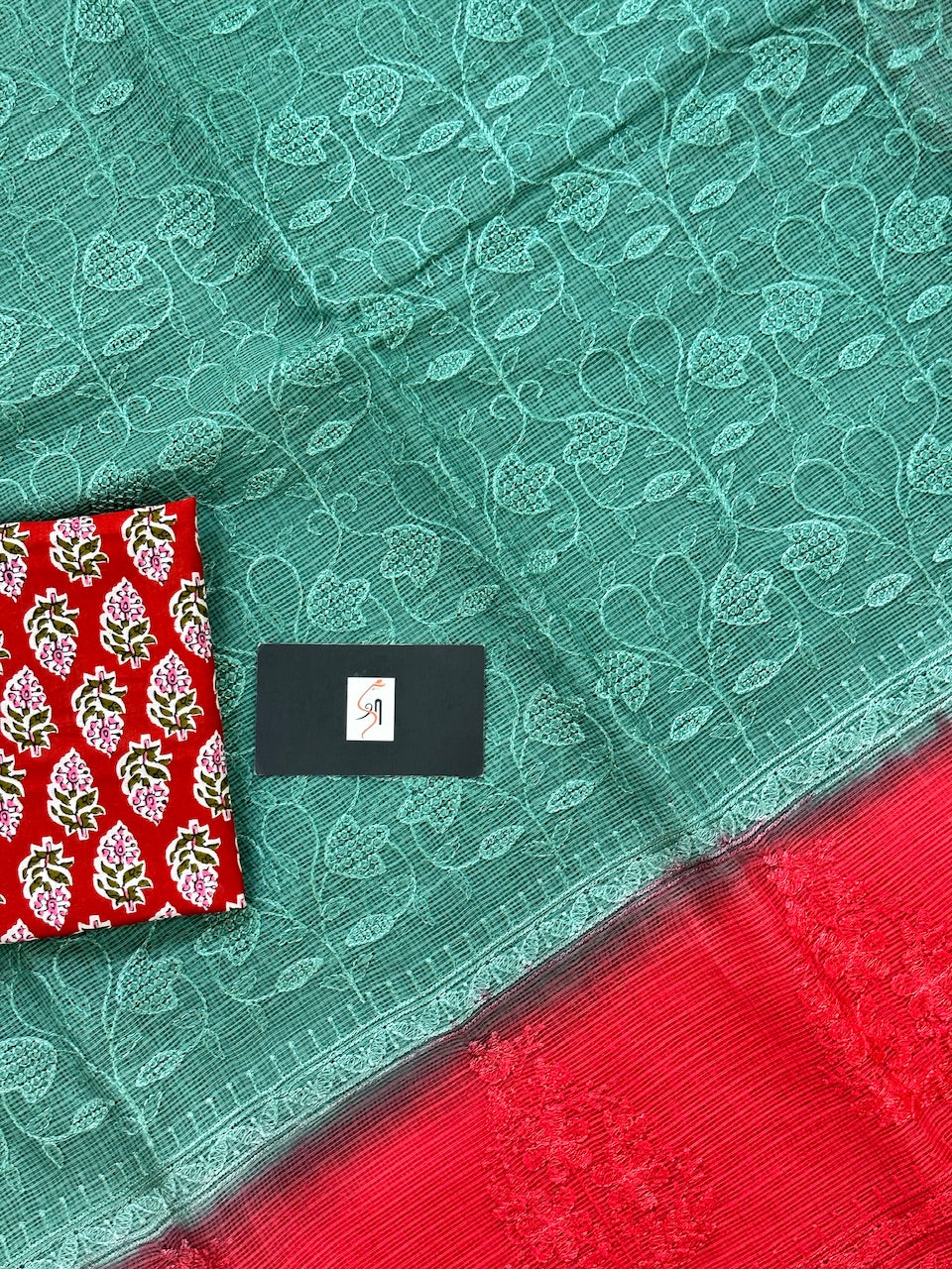 Pure Embroidered Kota Cotton Doria Saree