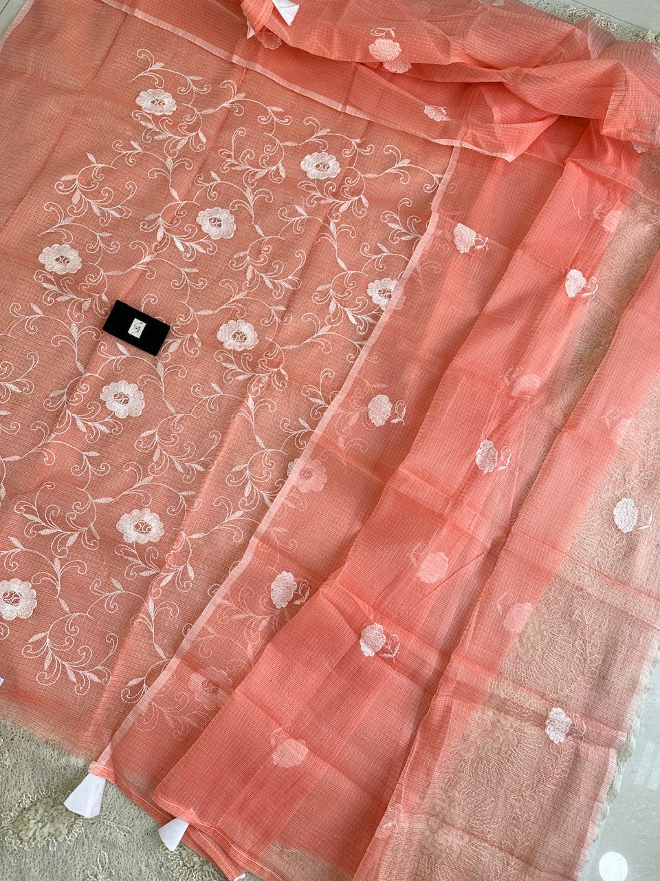 Embroidered Kota Cotton Doria Top n Dupatta (Suit)