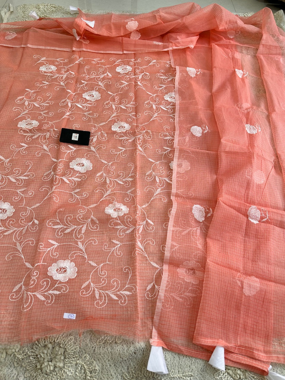 Embroidered Kota Cotton Doria Top n Dupatta (Suit)