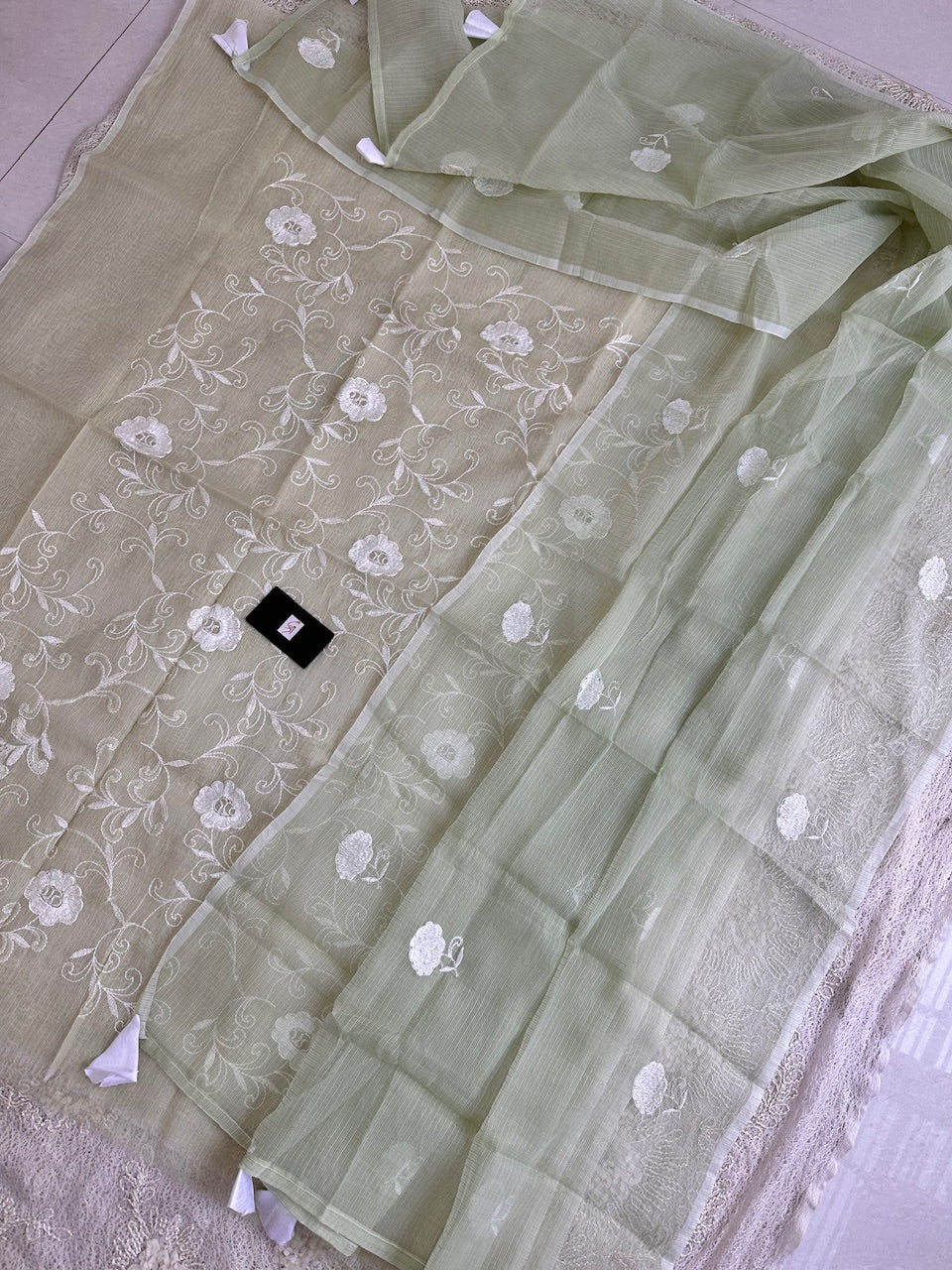 Embroidered Kota Cotton Doria Top n Dupatta (Suit)