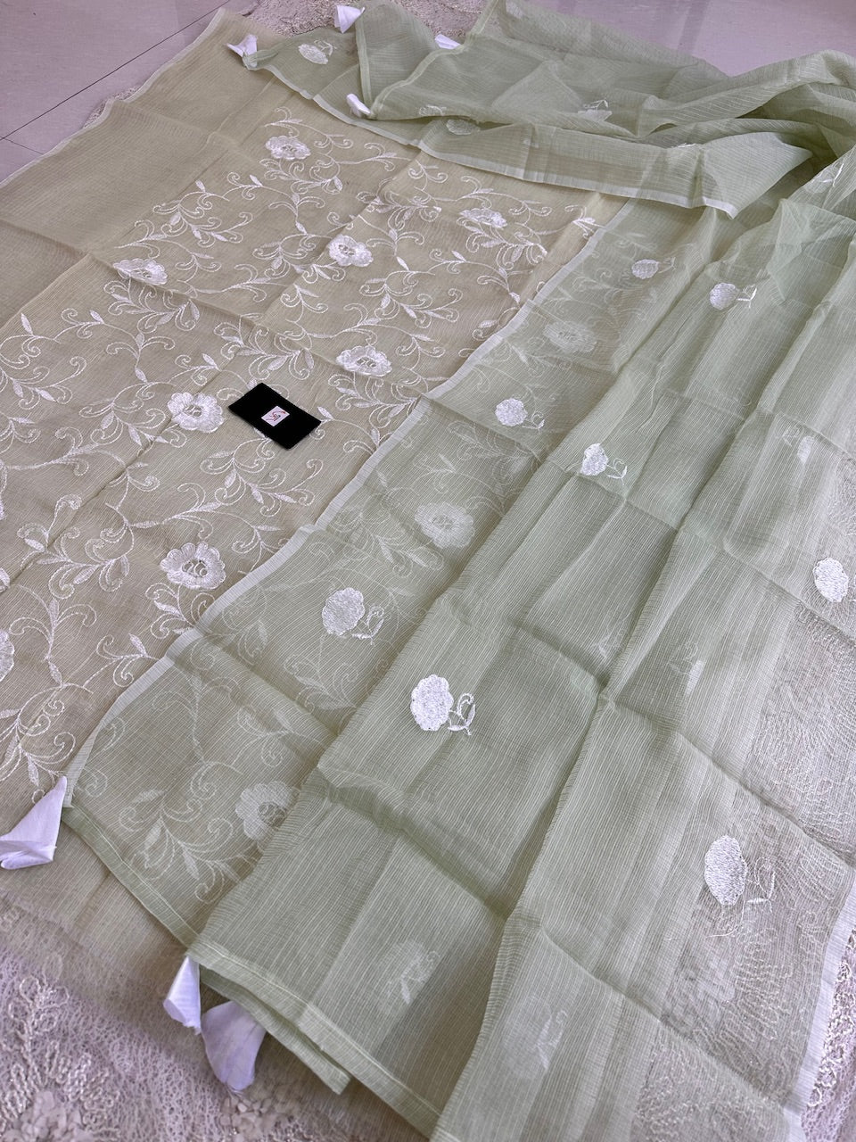 Embroidered Kota Cotton Doria Top n Dupatta (Suit)