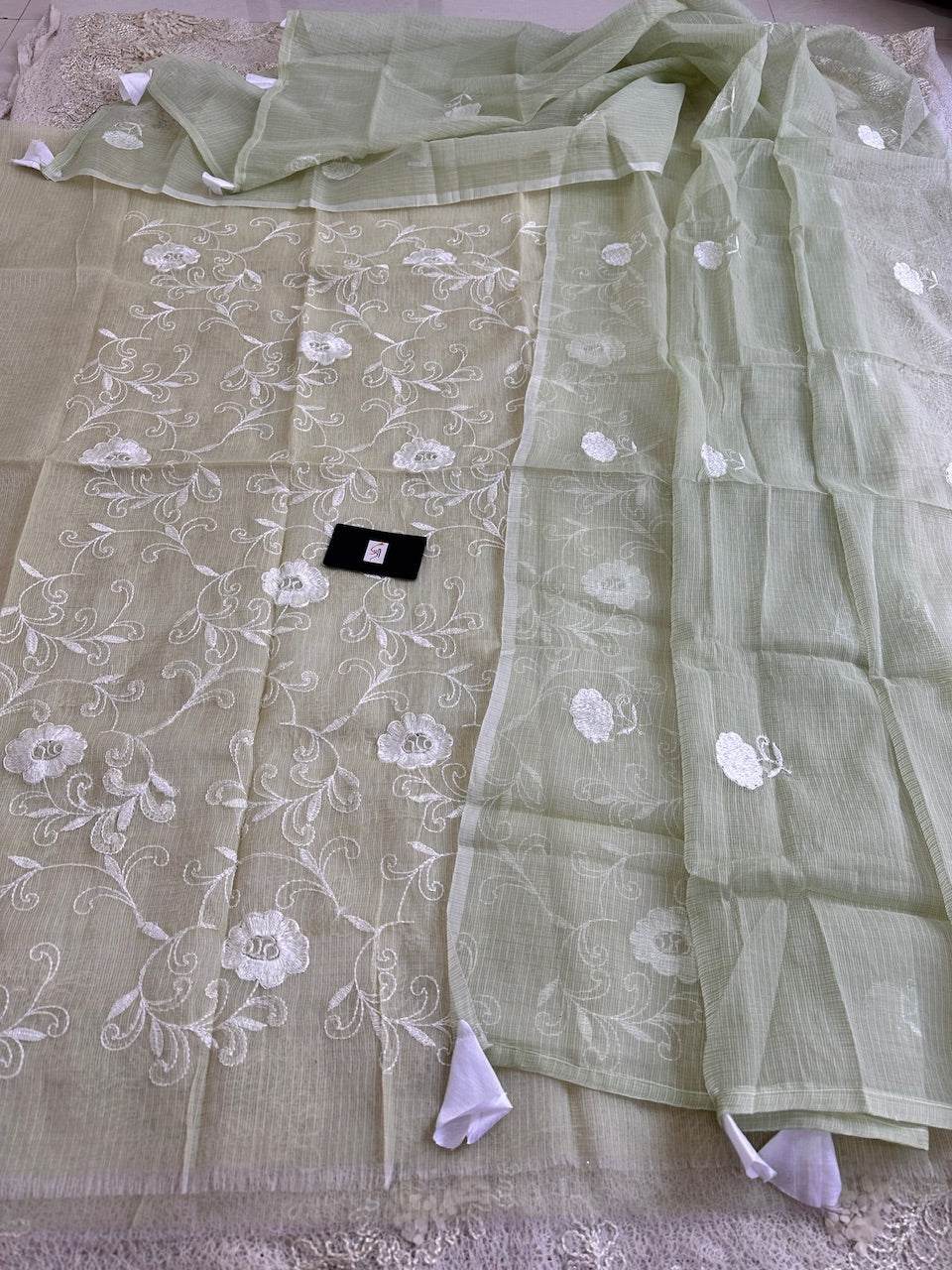 Embroidered Kota Cotton Doria Top n Dupatta (Suit)