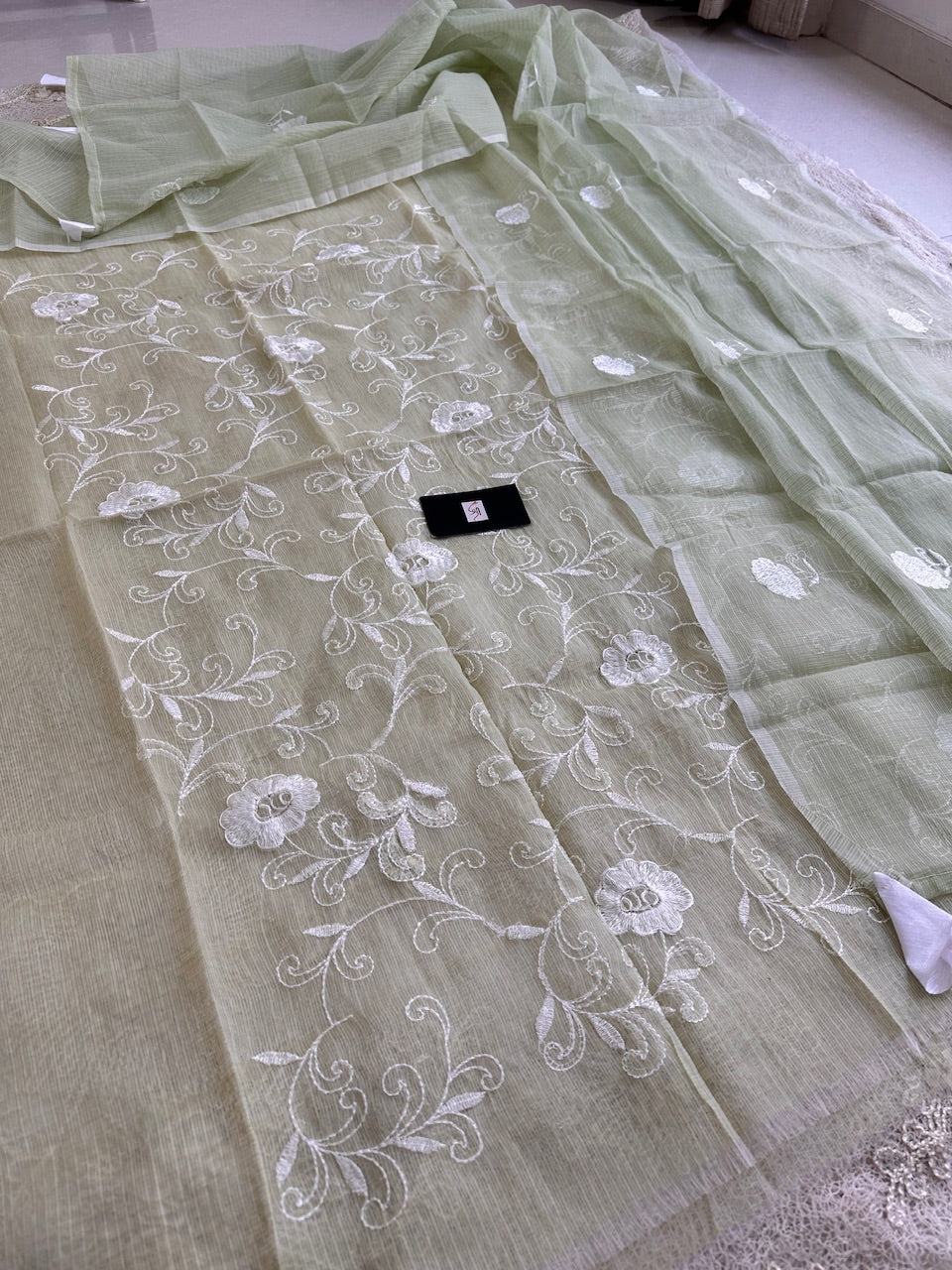 Embroidered Kota Cotton Doria Top n Dupatta (Suit)