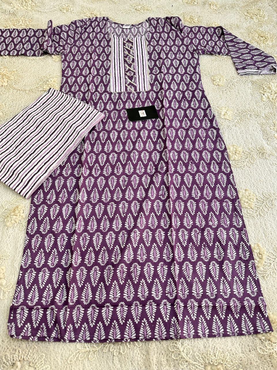 Pure HandBlock Cotton Kurti N Pant Set