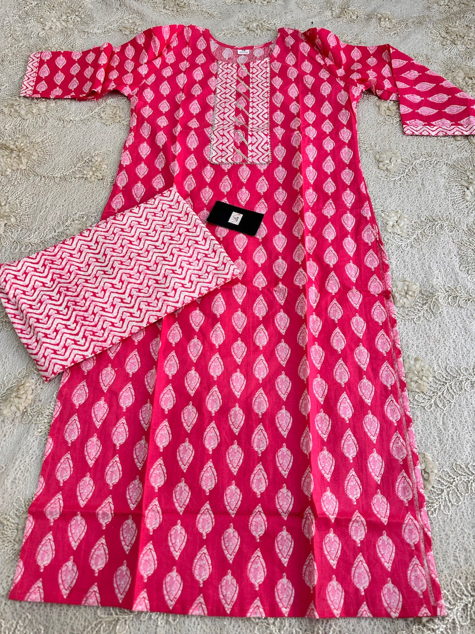 Pure HandBlock Printed Kurti N Pant Set