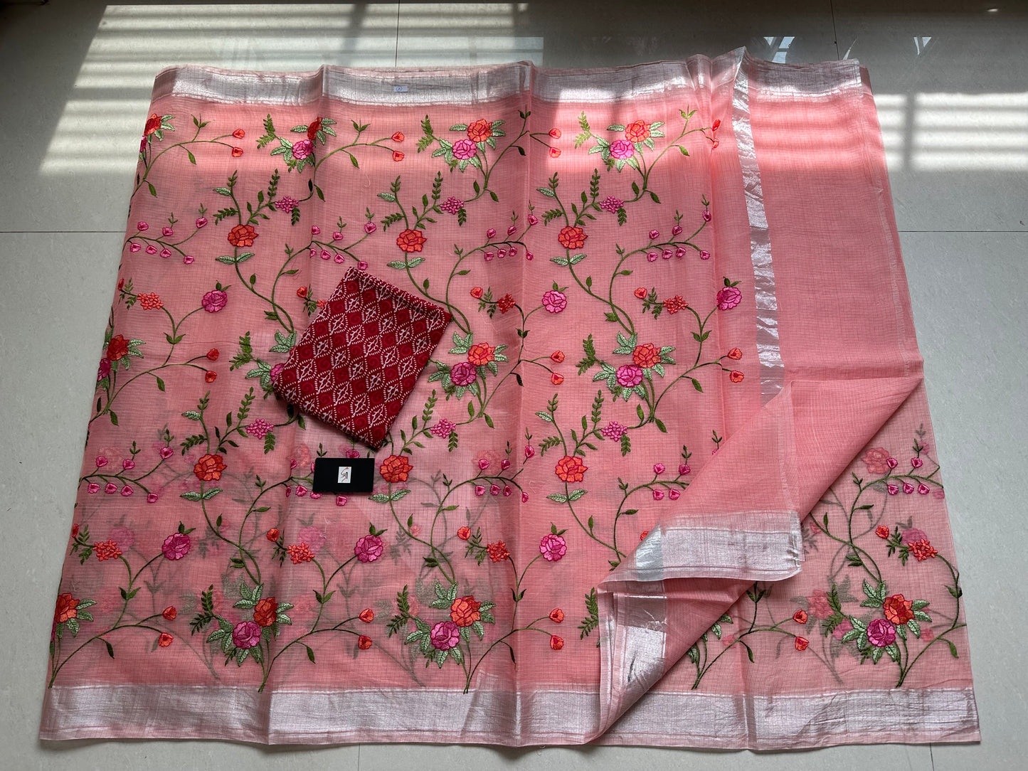 Embroidered Kota Cotton Doria