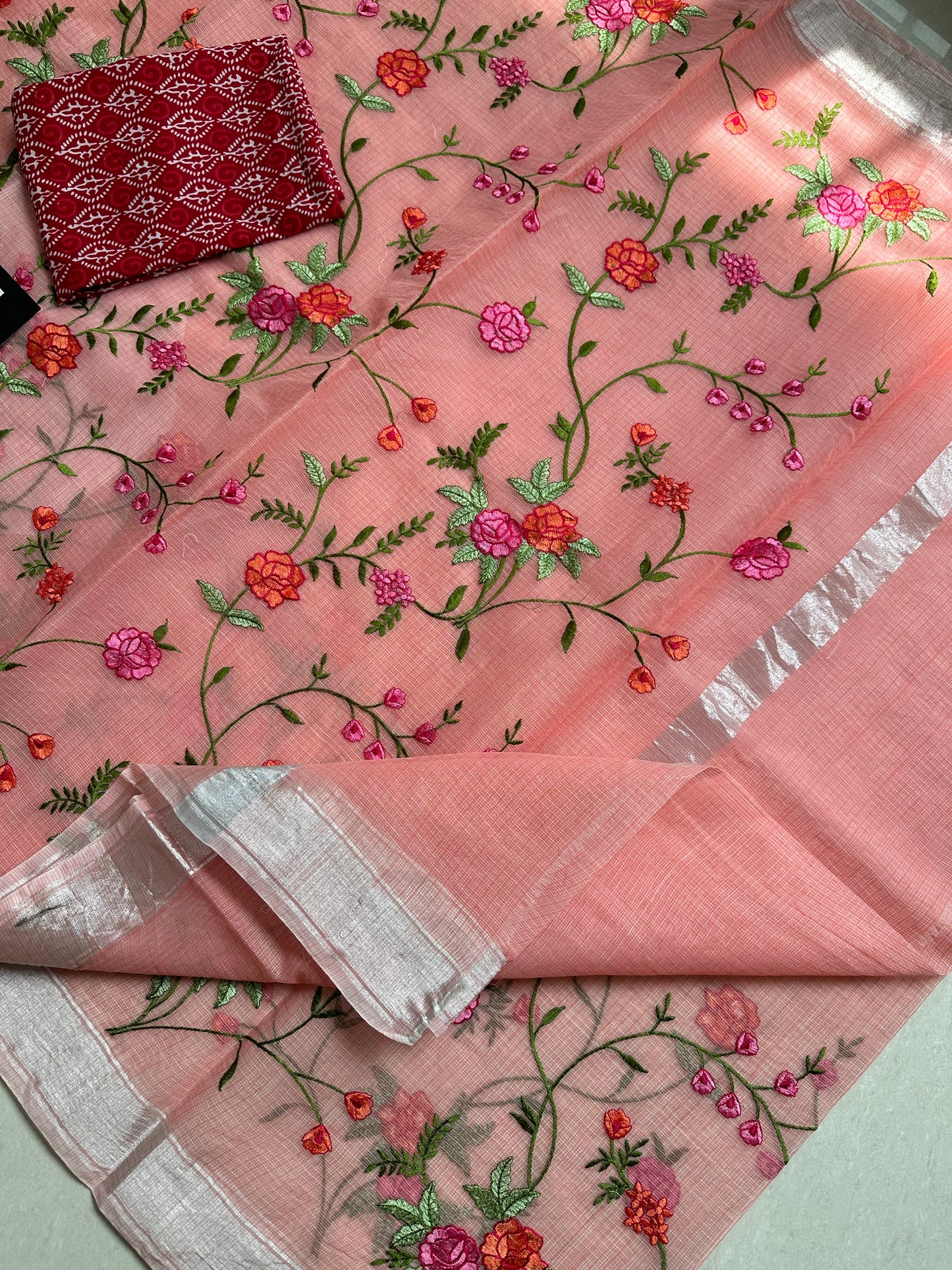 Embroidered Kota Cotton Doria