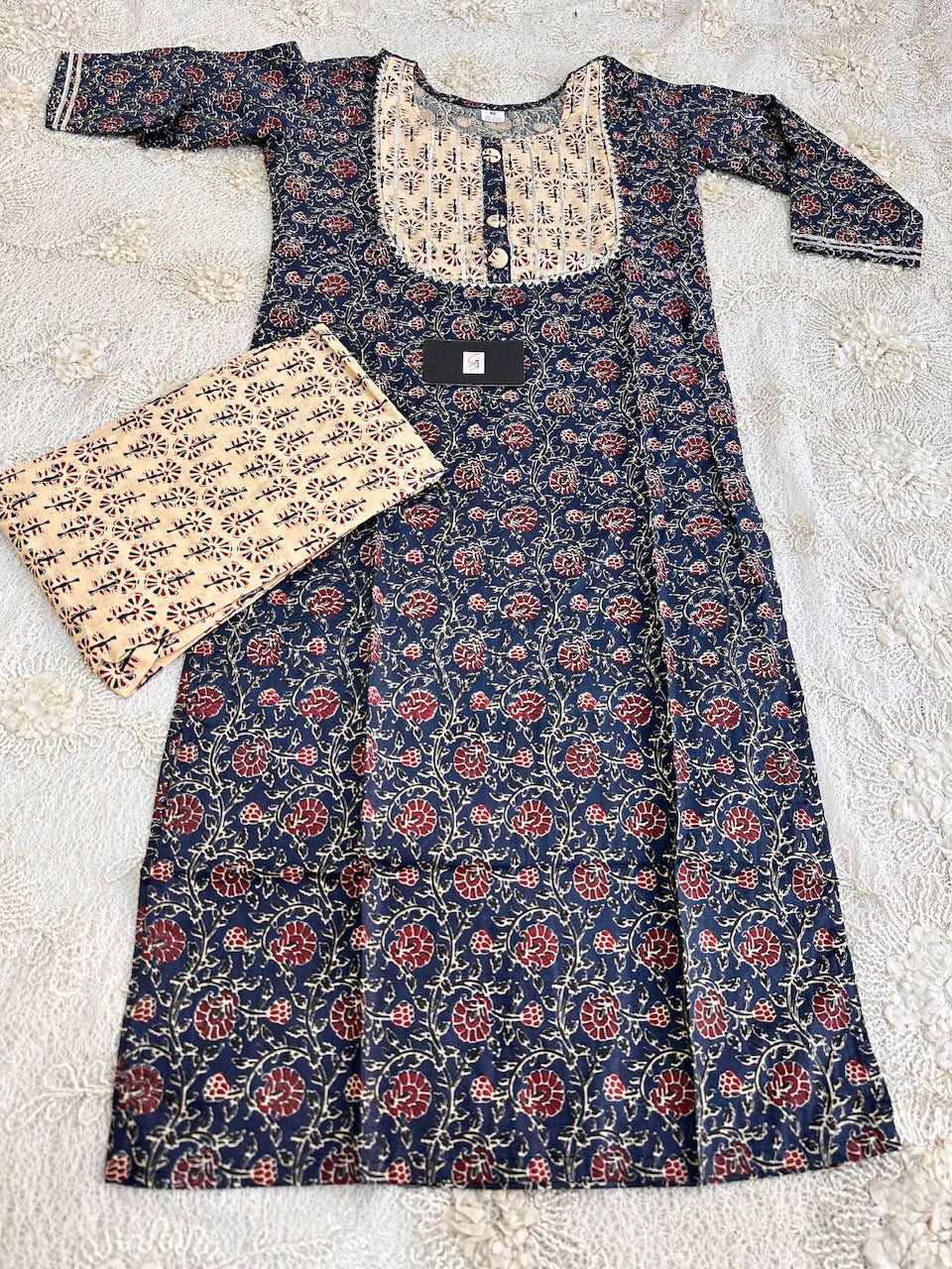 Pure HandBlock Printed Cotton Kurti N Pant