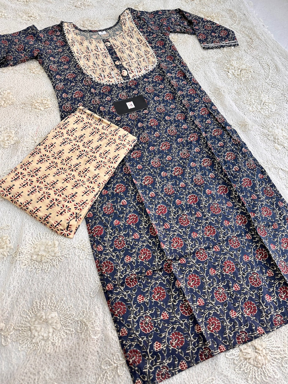 Pure HandBlock Printed Cotton Kurti N Pant