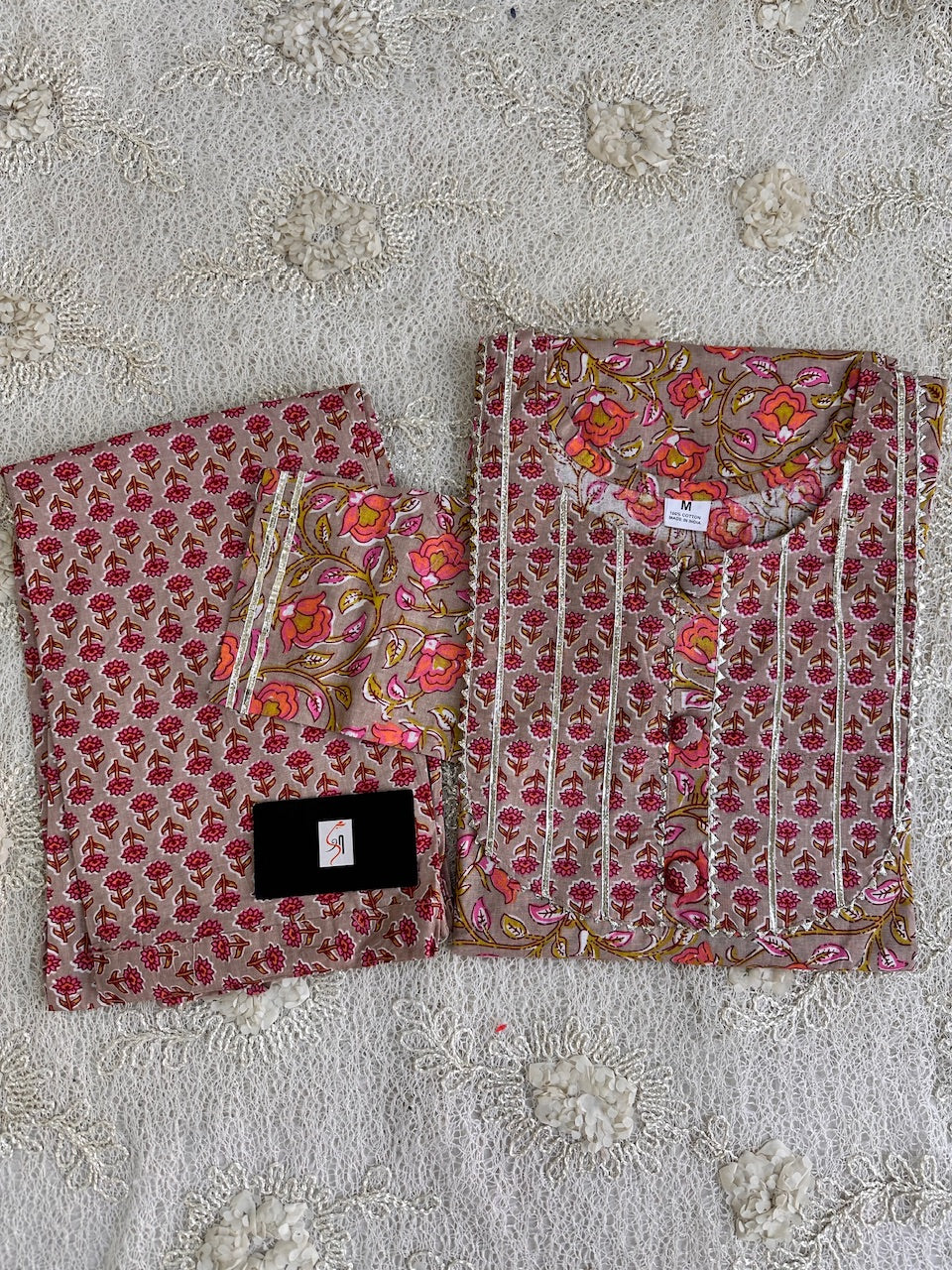 Pure HandBlock Printed Cotton Kurti n Pant