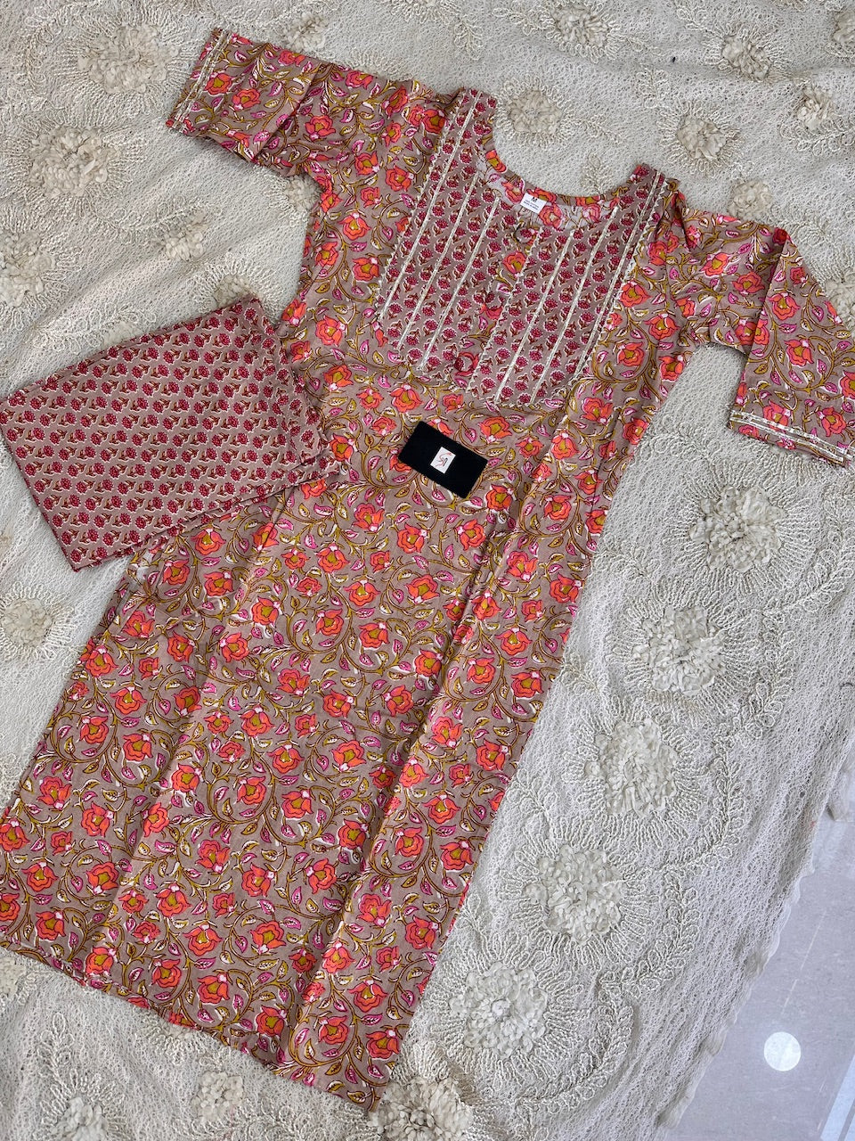 Pure HandBlock Printed Cotton Kurti n Pant