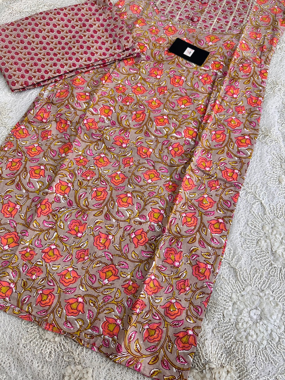 Pure HandBlock Printed Cotton Kurti n Pant